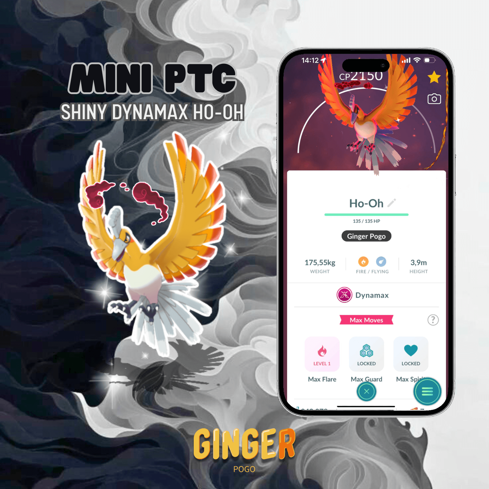 MINI PTC SHINY DYNAMAX HO-OH