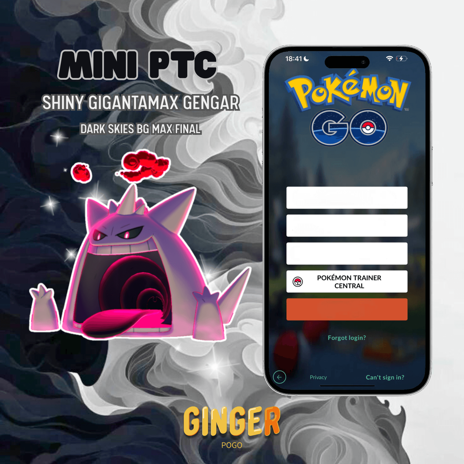 MINI PTC SHINY GIGANTAMAX GENGAR DARK SKIES BACKGROUND MAX FINAL - 2