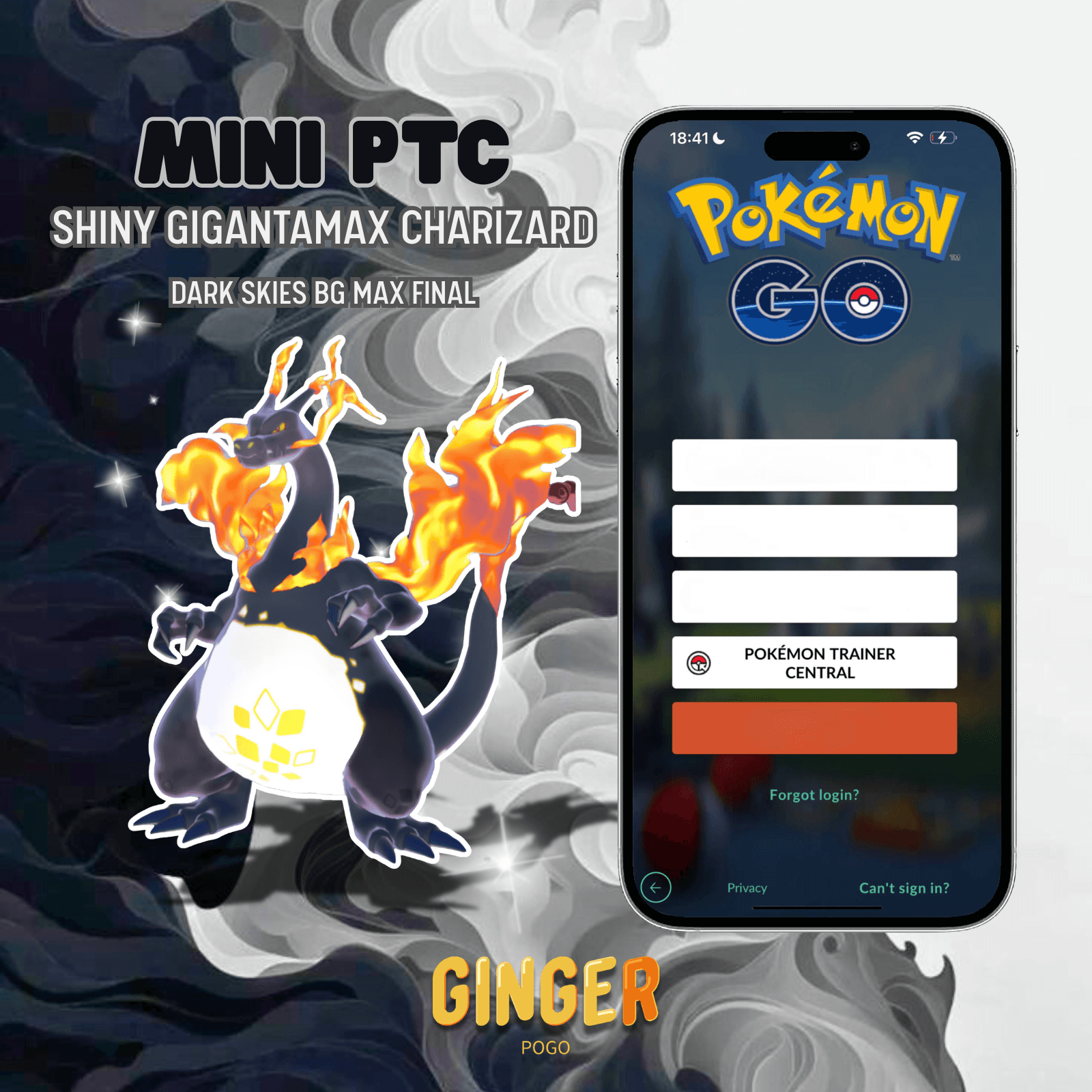MINI PTC SHINY GIGANTAMAX CHARIZARD DARK SKIES BACKGROUND MAX FINAL - 2