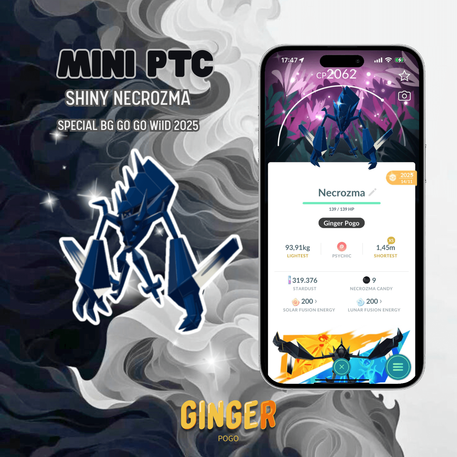 MINI PTC SHINY NECROZMA SPECIAL BG GO WILD 2025