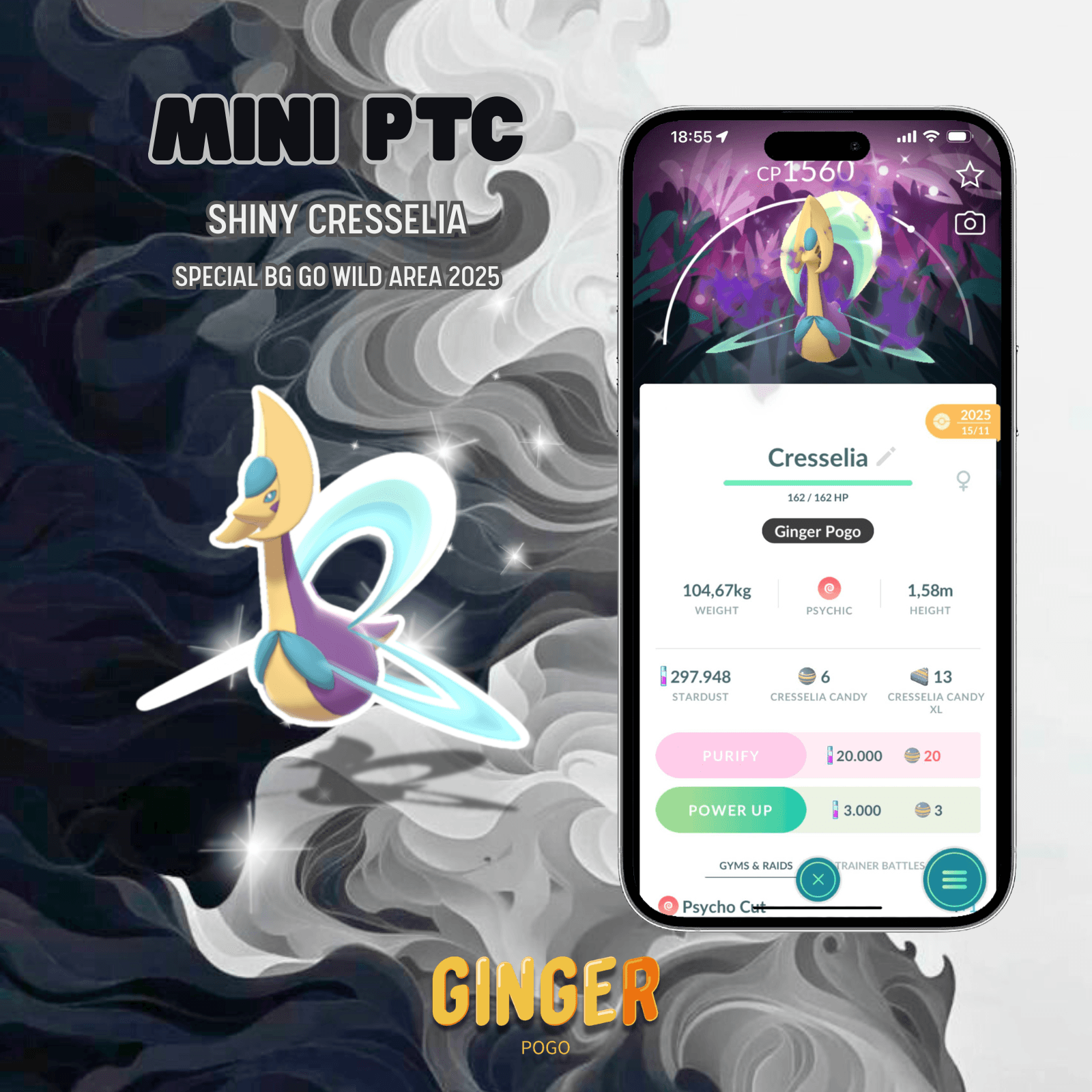 MINI PTC SHINY CRESSELIA SPECIAL BG GO WILD 2025