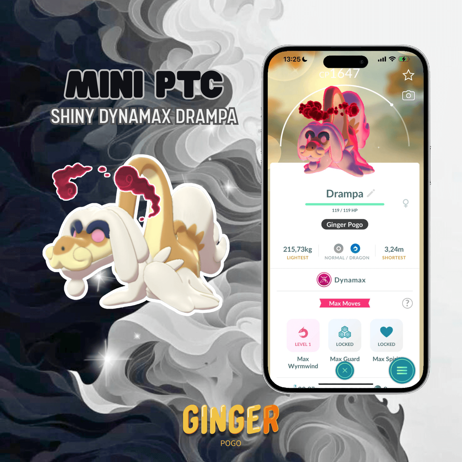 MINI PTC SHINY DYNAMAX DRAMPA