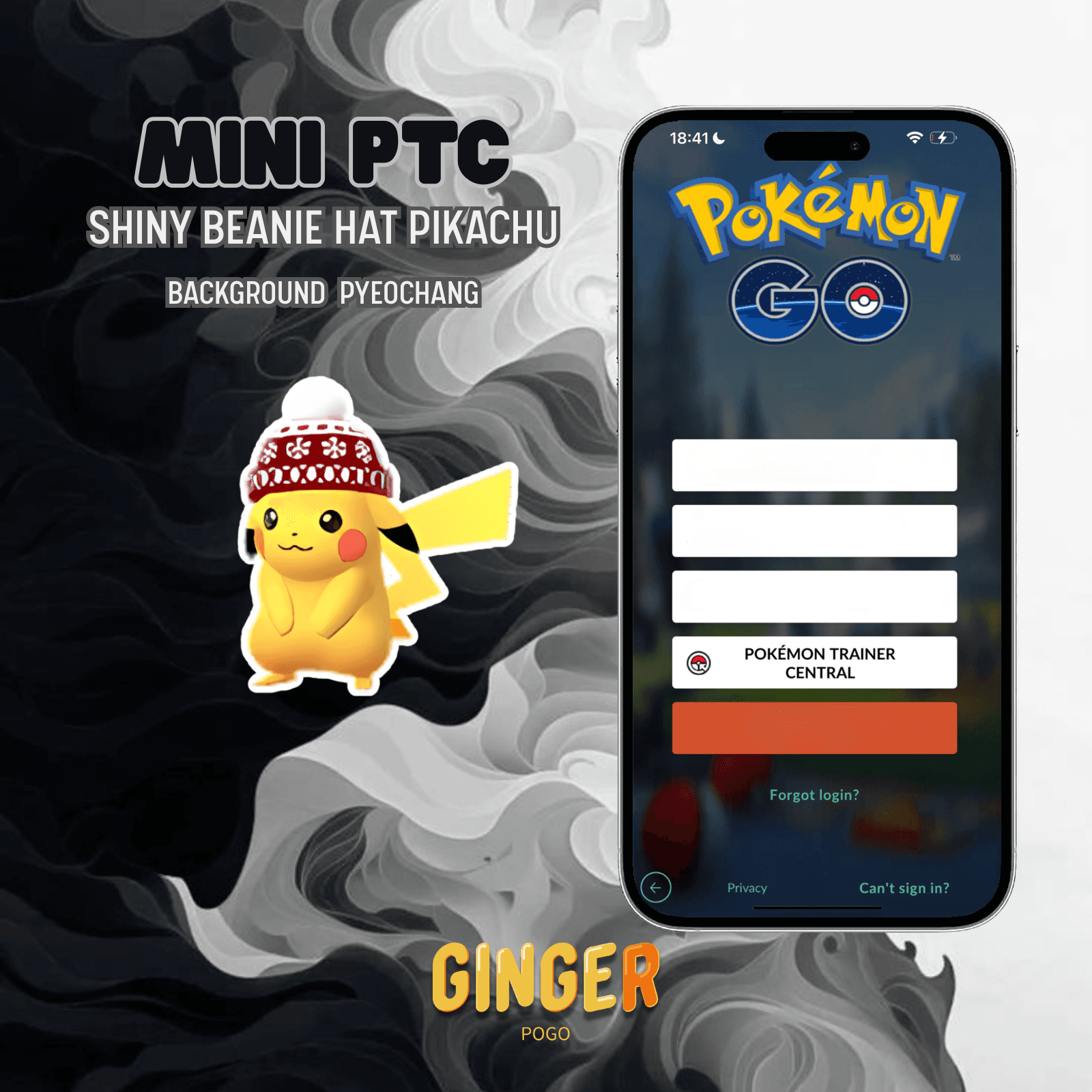MINI PTC SHINY PIKACHU WITH BEANIE HAT BG PYEOCHANG - 2