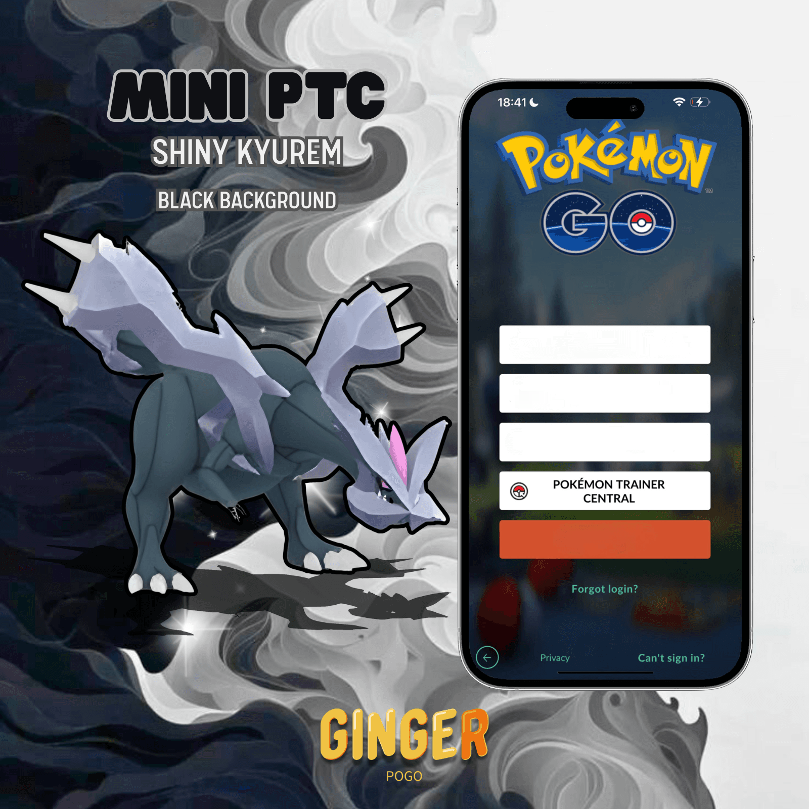 MINI PTC SHINY KYUREM BLACK BACKGROUND - 2