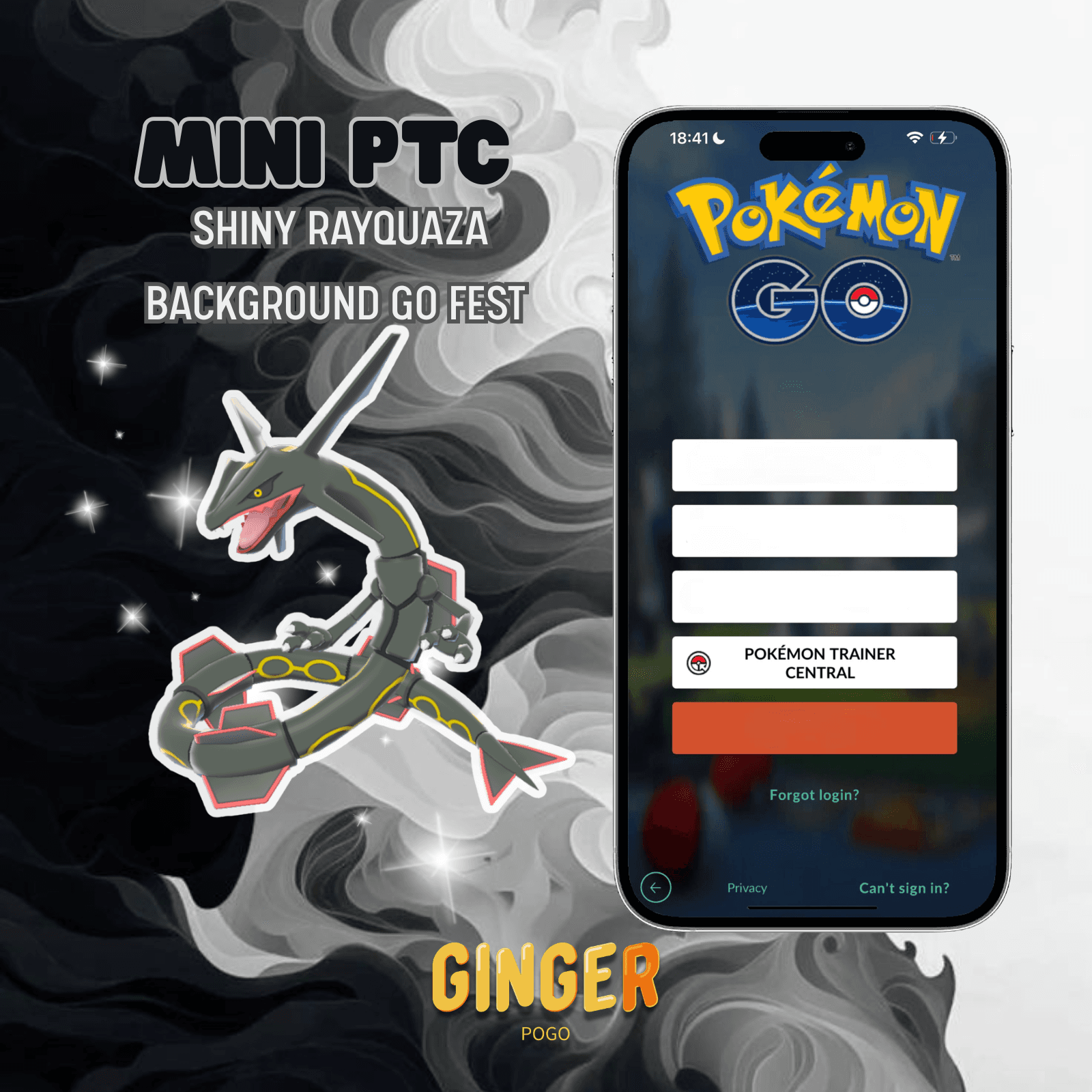 MINI PTC SHINY RAYQUAZA GO FEST BACKGROUND  - 2