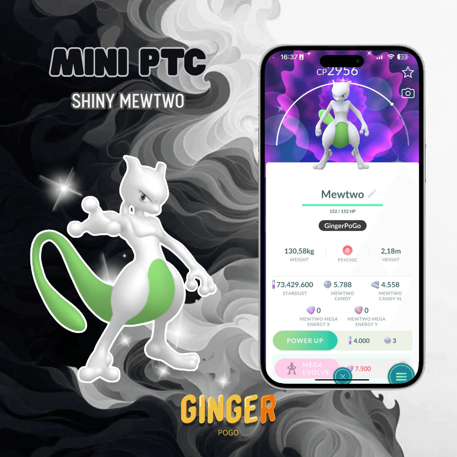 MINI PTC SHINY MEWTWO  